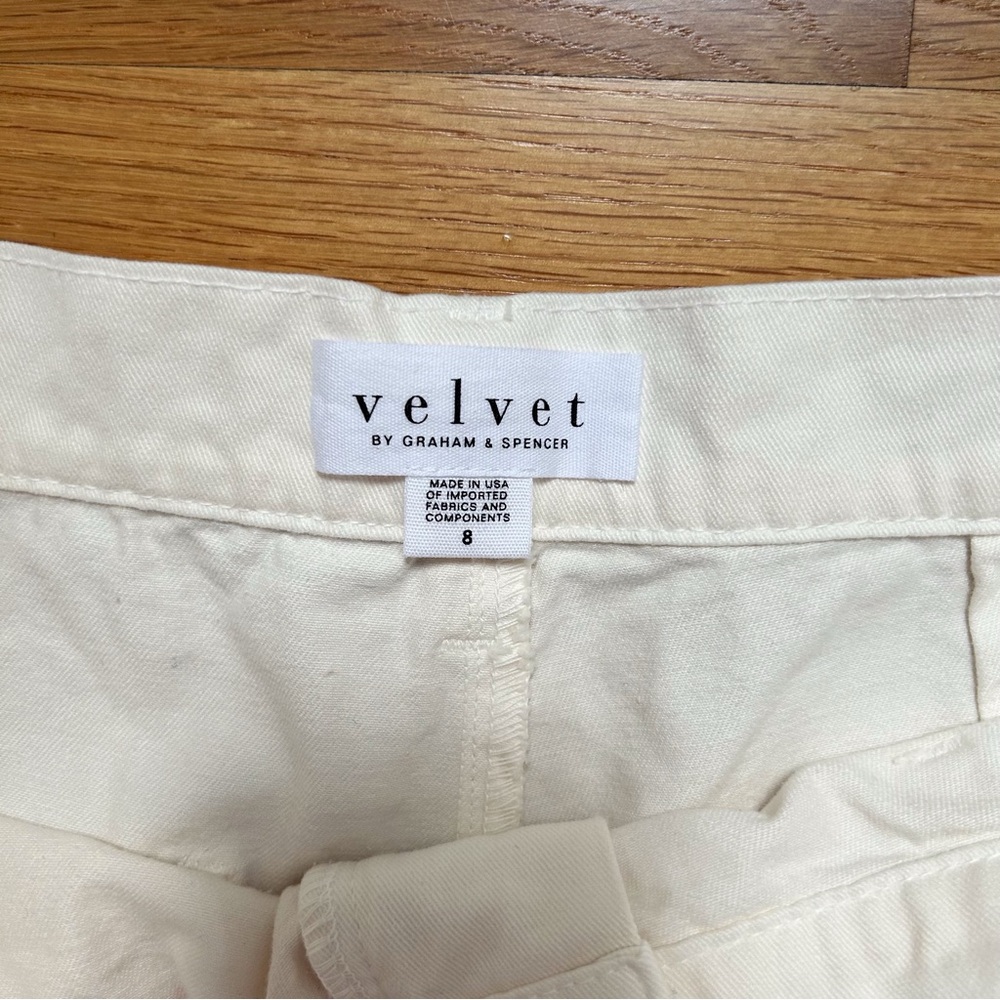 Velvet By Graham & Spencer Brylie Ivory Cotton Twill Pants - Picture 13 of 16